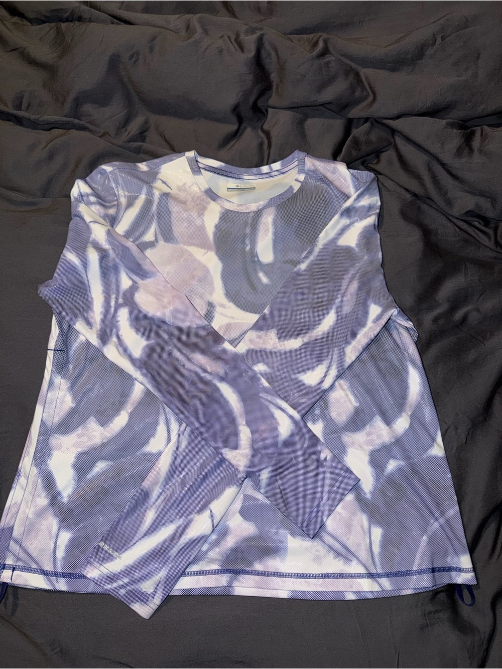 Columbia Omni Light Purple and White Tie-Dye Long Sleeve Tee